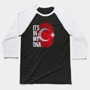 Turkey Flag Fingerprint My Story DNA Turkish Baseball T-Shirt